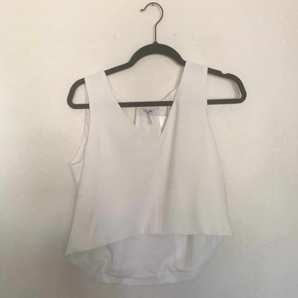 White High Low Crop Top Size M